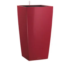 LECHUZA® Lechuza Pflanzgefäße & Töpfe|Blumentöpfe & Übertöpfe - CUBICO Premium, All-in-One-Set Dunkelrot