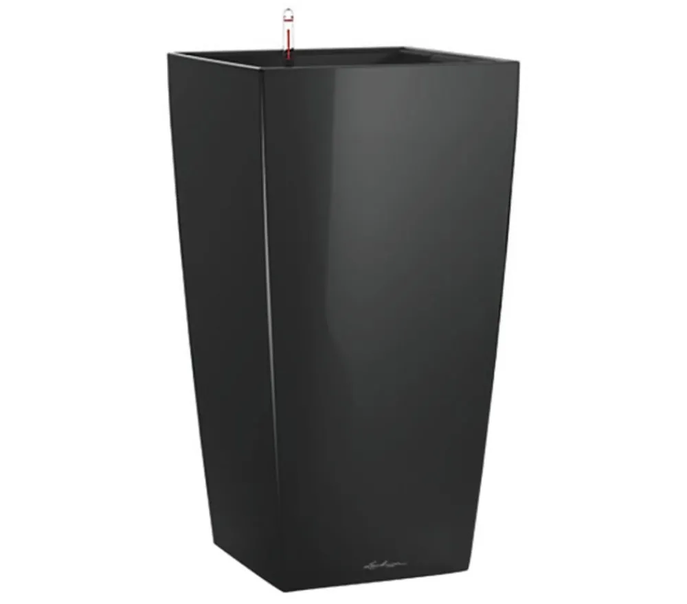 LECHUZA® Lechuza Pflanzgefäße & Töpfe|Blumentöpfe & Übertöpfe - CUBICO Premium, All-in-One-Set Schwarz