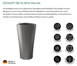LECHUZA® DELTA, All-in-One-Set Dunkelgrau