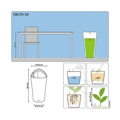 LECHUZA® Lechuza Pflanzgefäße & Töpfe|Blumentöpfe & Übertöpfe - DELTA, All-in-One-Set Weiß