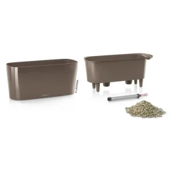 LECHUZA® DELTA, All-in-One-Set, hochglanz Hellbraun Clearance