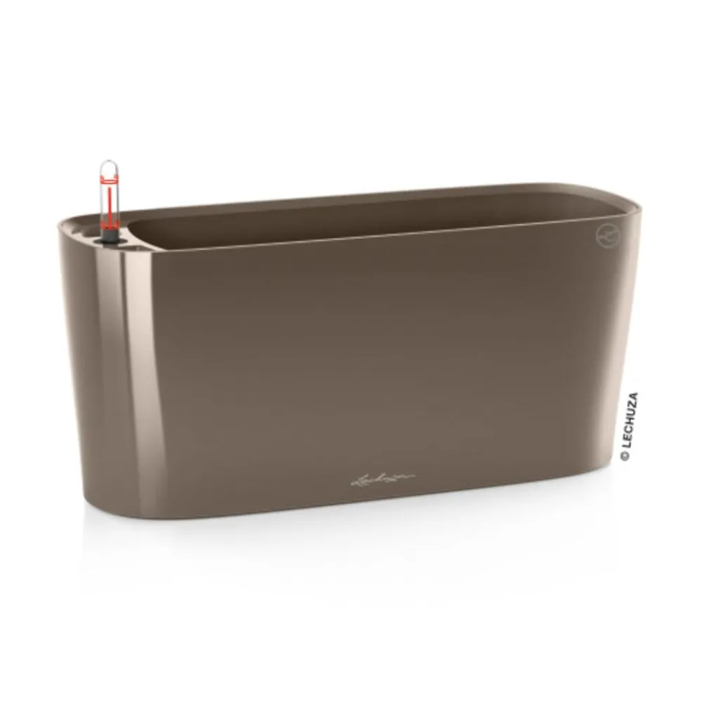 LECHUZA® DELTA, All-in-One-Set, hochglanz Hellbraun Clearance