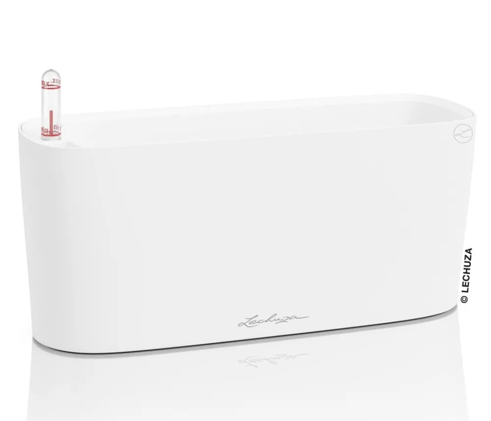LECHUZA® Lechuza Tischgefäße|Lechuza Pflanzgefäße & Töpfe - DELTA, All-in-One-Set, matt Weiß