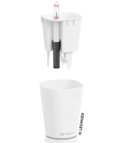 LECHUZA® Lechuza Tischgefäße|Lechuza Pflanzgefäße & Töpfe - DELTINI, All-in-One-Set, matt Weiß