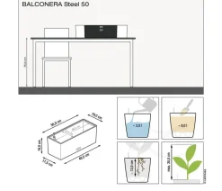 LECHUZA® Pflanzkübel & Blumenkästen|Lechuza Pflanzgefäße & Töpfe > Edelstahl-Kasten Balconcera Steel, rechteckig