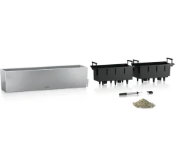 LECHUZA® Pflanzkübel & Blumenkästen|Lechuza Pflanzgefäße & Töpfe - Edelstahl-Kasten Balconcera Steel, rechteckig Hellgrau