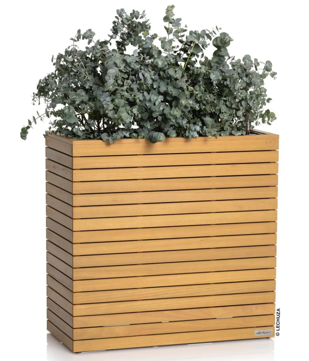 LECHUZA® Lechuza Pflanzgefäße & Töpfe|Blumentöpfe & Übertöpfe - Holz-Kasten PALO Natural Wood 80, rechteckig Hellbraun