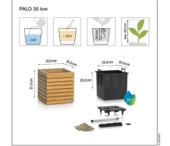 LECHUZA® Lechuza Pflanzgefäße & Töpfe|Blumentöpfe & Übertöpfe > Holz-Kasten PALO Natural Wood 35, quadratisch