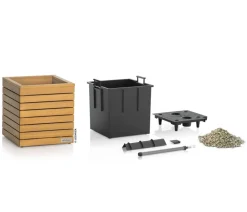 LECHUZA® Lechuza Pflanzgefäße & Töpfe|Blumentöpfe & Übertöpfe > Holz-Kasten PALO Natural Wood 35, quadratisch