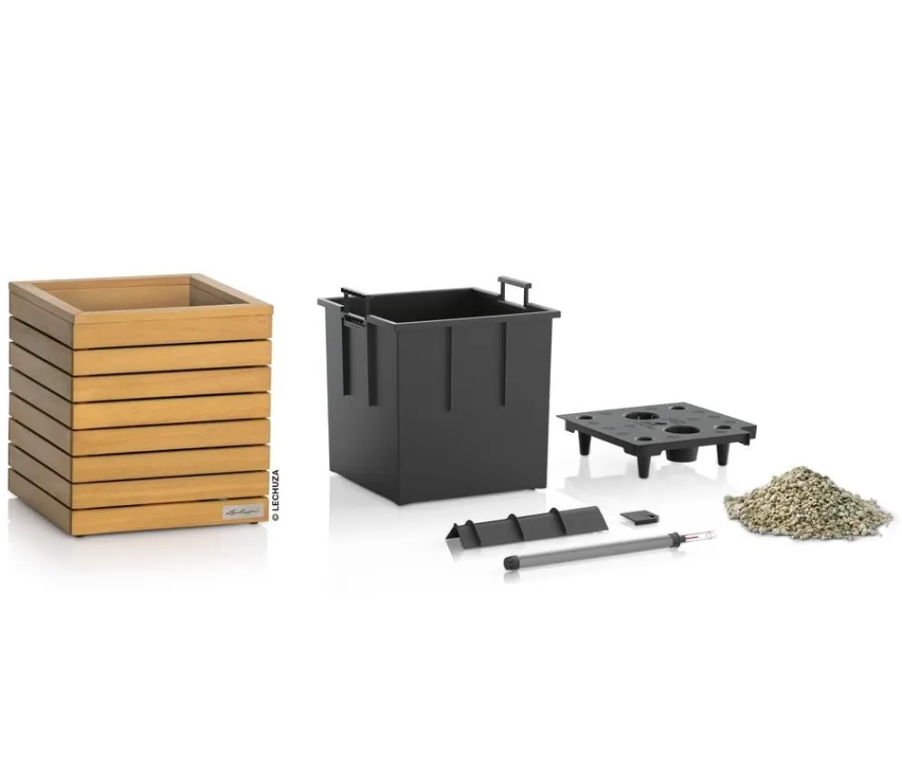 LECHUZA® Lechuza Pflanzgefäße & Töpfe|Blumentöpfe & Übertöpfe > Holz-Kasten PALO Natural Wood 35, quadratisch