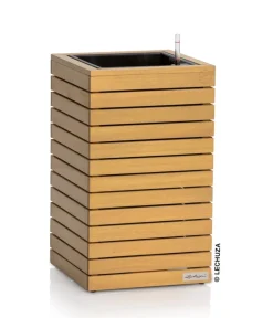 LECHUZA® Lechuza Pflanzgefäße & Töpfe|Blumentöpfe & Übertöpfe - Holz-Kasten PALO Natural Wood 35, quadratisch Hellbraun