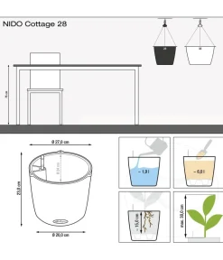LECHUZA® Kunststoff-Hängeampel Nido Cottage Dunkelgrau Discount