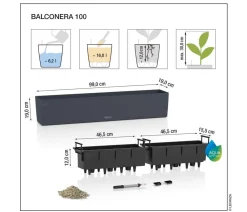 LECHUZA® Pflanzkübel & Blumenkästen|Lechuza Pflanzgefäße & Töpfe > Kunststoff-Kasten Balconera Cottage, rechteckig