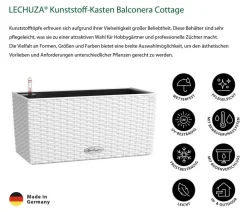 LECHUZA® Pflanzkübel & Blumenkästen|Lechuza Pflanzgefäße & Töpfe > Kunststoff-Kasten Balconera Cottage, rechteckig