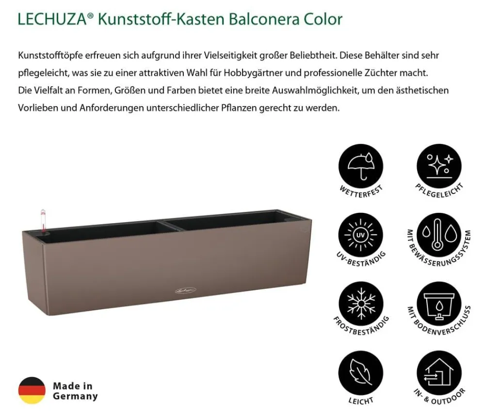 LECHUZA® Pflanzkübel & Blumenkästen|Lechuza Pflanzgefäße & Töpfe > Kunststoff-Kasten Balconera Color, rechteckig