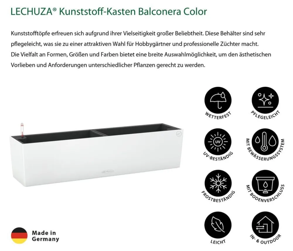 LECHUZA® Pflanzkübel & Blumenkästen|Lechuza Pflanzgefäße & Töpfe > Kunststoff-Kasten Balconera Color, rechteckig