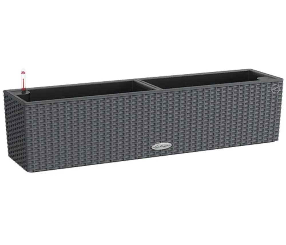 LECHUZA® Kunststoff-Kasten Balconera Cottage, rechteckig Dunkelgrau