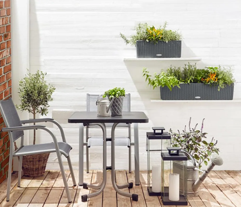 LECHUZA® Kunststoff-Kasten Balconera Cottage, rechteckig Dunkelgrau