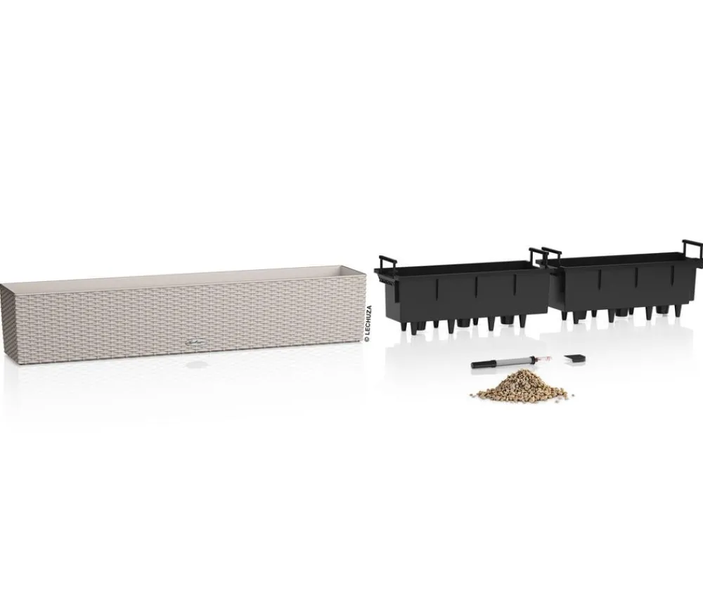 LECHUZA® Kunststoff-Kasten Balconera Cottage, rechteckig Creme Clearance