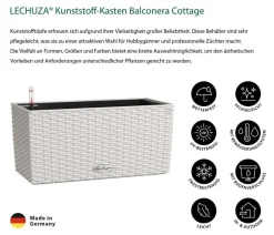 LECHUZA® Pflanzkübel & Blumenkästen|Lechuza Pflanzgefäße & Töpfe - Kunststoff-Kasten Balconera Cottage, rechteckig Weiß