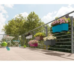 LECHUZA® Pflanzkübel & Blumenkästen|Lechuza Pflanzgefäße & Töpfe - Kunststoff-Kasten Balconera Cottage, rechteckig Dunkelbraun