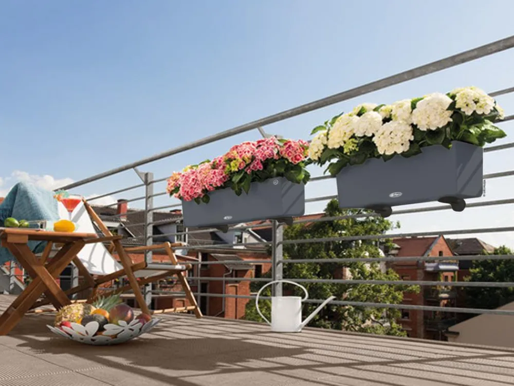 LECHUZA® Kunststoff-Kasten Balconera Color, rechteckig Dunkelgrau Hot