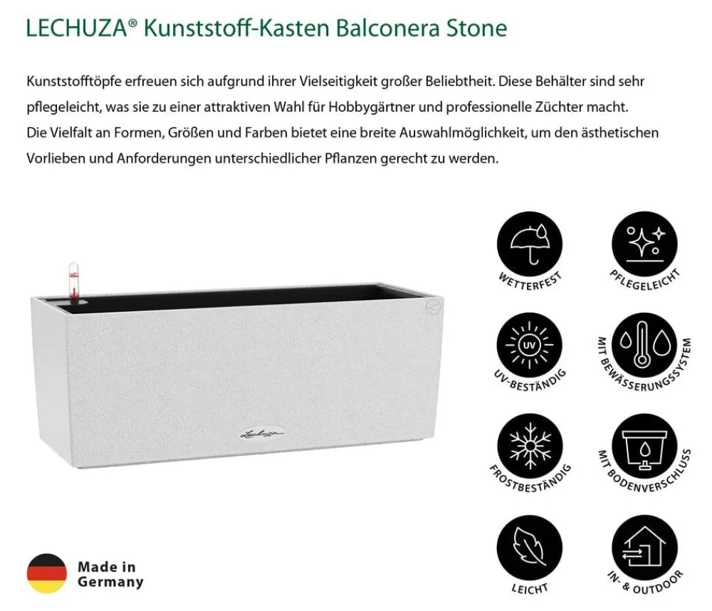 LECHUZA® Pflanzkübel & Blumenkästen|Lechuza Pflanzgefäße & Töpfe - Kunststoff-Kasten Balconera Color, rechteckig Hellbraun