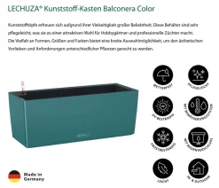 LECHUZA® Pflanzkübel & Blumenkästen|Lechuza Pflanzgefäße & Töpfe - Kunststoff-Kasten Balconera Color, rechteckig Dunkelblau