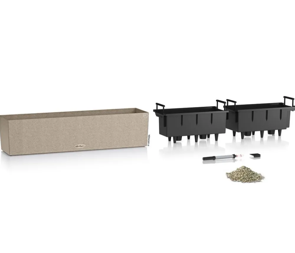LECHUZA® Kunststoff-Kasten Balconera Stone, rechteckig Beige Best