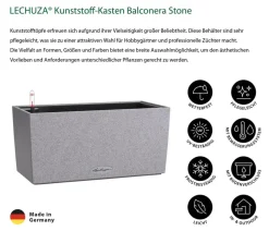 LECHUZA® Kunststoff-Kasten Balconera Stone, rechteckig Grau Outlet
