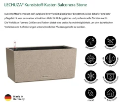 LECHUZA® Kunststoff-Kasten Balconera Stone, rechteckig Beige Discount