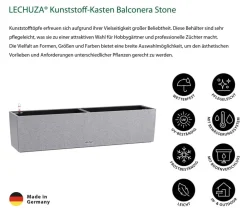 LECHUZA® Pflanzkübel & Blumenkästen|Lechuza Pflanzgefäße & Töpfe - Kunststoff-Kasten Balconera Stone, rechteckig Grau
