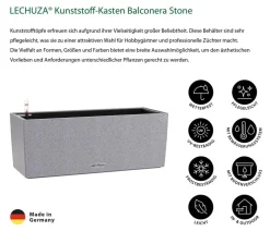 LECHUZA® Pflanzkübel & Blumenkästen|Lechuza Pflanzgefäße & Töpfe - Kunststoff-Kasten Balconera Stone, rechteckig Grau