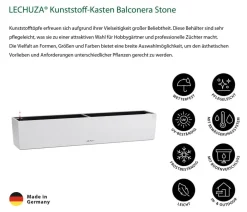 LECHUZA® Pflanzkübel & Blumenkästen|Lechuza Pflanzgefäße & Töpfe - Kunststoff-Kasten Balconera Stone, rechteckig Weiß