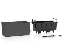 LECHUZA® Pflanzkübel & Blumenkästen|Lechuza Pflanzgefäße & Töpfe - Kunststoff-Kasten Balconera Stone, rechteckig Schwarz