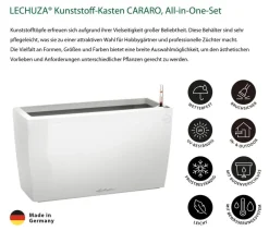 LECHUZA® Kunststoff-Kasten CARARO All-in-One-Set, rechteckig, ca. B75/H43/T30 cm Weiß Outlet