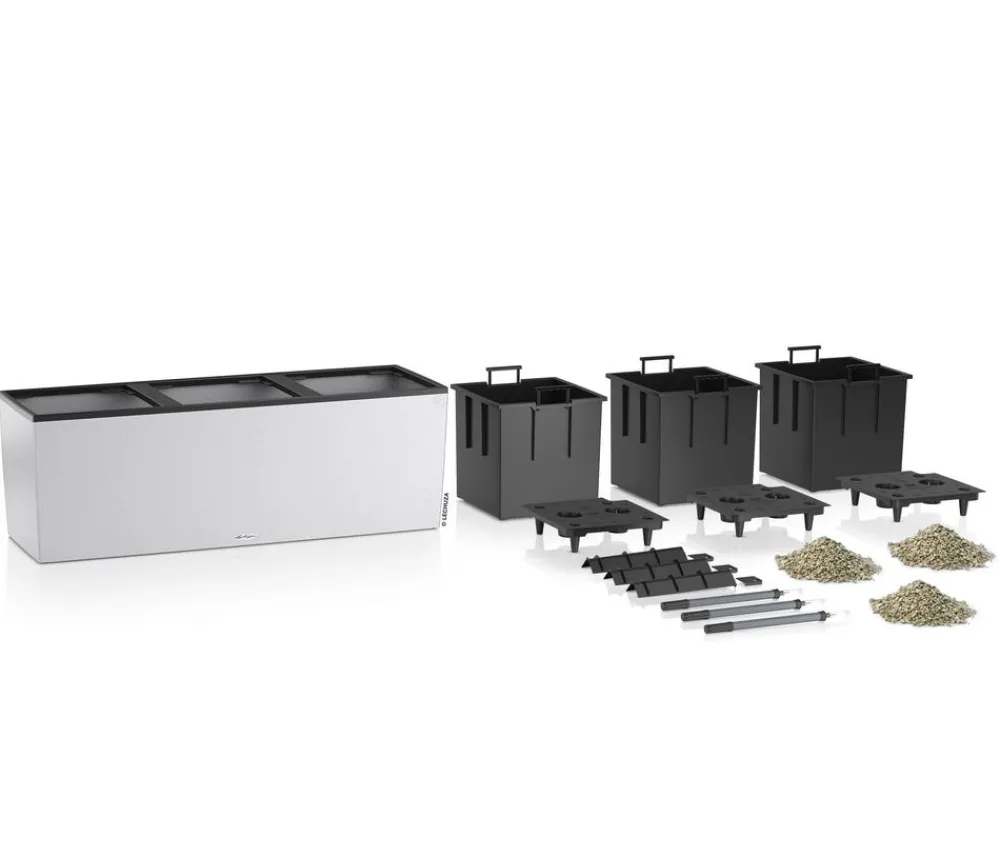 LECHUZA® Lechuza Pflanzgefäße & Töpfe > Kunststoff-Kasten Trio Stone inkl. Pflanzeinsatz, rechteckig, ca. B132,5/H46,5/T44,5 cm