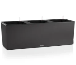 LECHUZA® Lechuza Pflanzgefäße & Töpfe - Kunststoff-Kasten Trio Stone inkl. Pflanzeinsatz, rechteckig, ca. B132,5/H46,5/T44,5 cm Schwarz