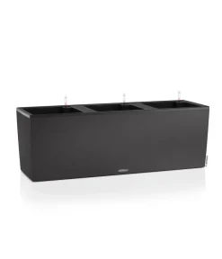 LECHUZA® Pflanzkübel & Blumenkästen|Lechuza Pflanzgefäße & Töpfe - Kunststoff-Kasten Trio Stone, rechteckig, ca. B100/H34,5/T32,5 cm Schwarz