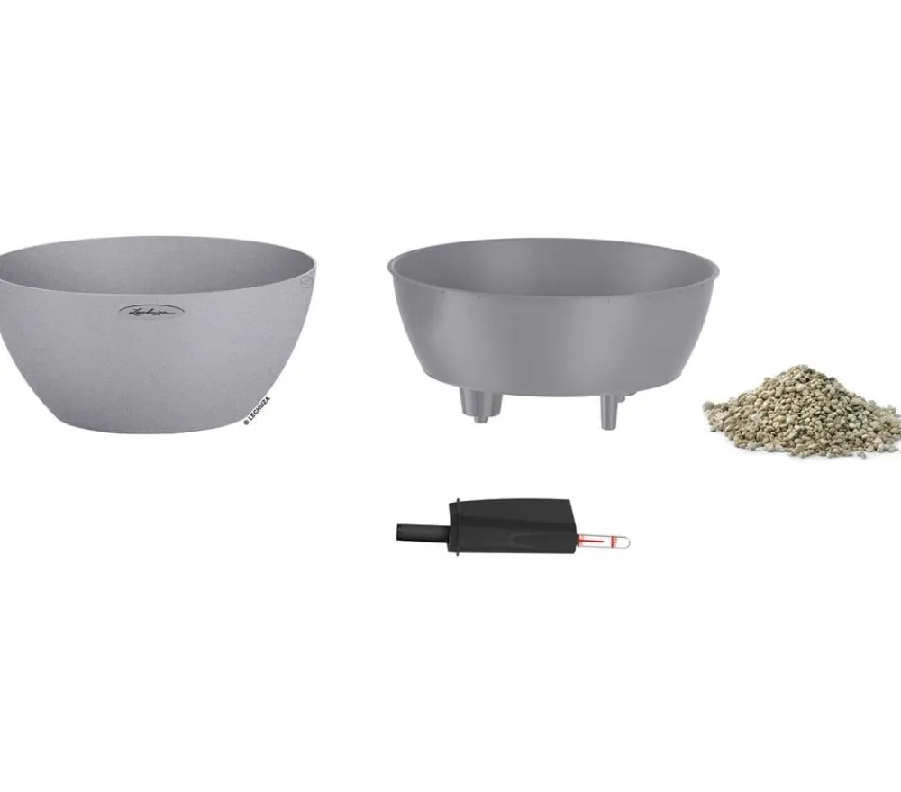 LECHUZA® Blumenampeln & -Schalen|Lechuza Pflanzgefäße & Töpfe > Kunststoff-Schale 'Cubeto Stone', rund