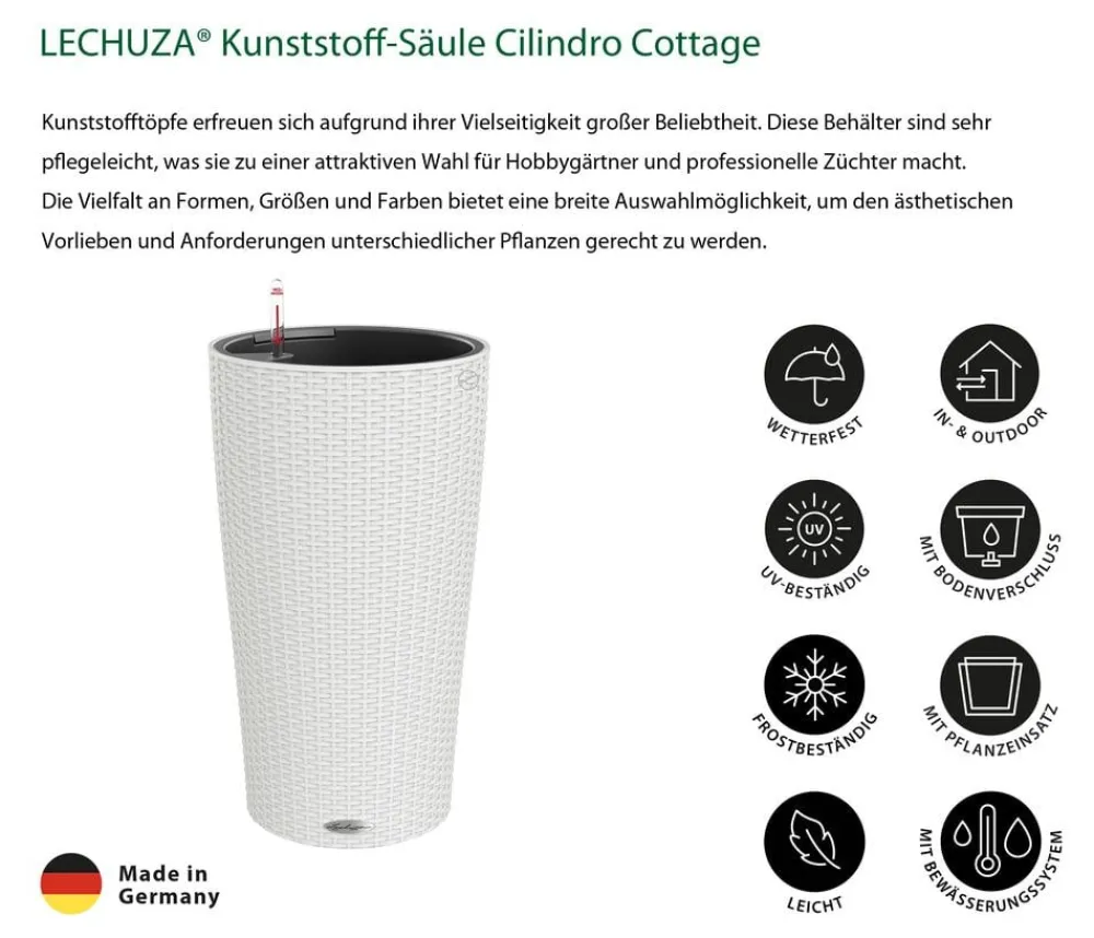 LECHUZA® Lechuza Pflanzgefäße & Töpfe > Kunststoff-Säule Cilindro Cottage inkl. Pflanzeinsatz, konisch