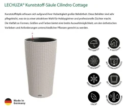LECHUZA® Kunststoff-Säule Cilindro Cottage inkl. Pflanzeinsatz, konisch Hellbraun Sale