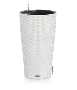 LECHUZA® Kunststoff-Säule Cilindro Cottage inkl. Pflanzeinsatz, konisch Weiß Sale