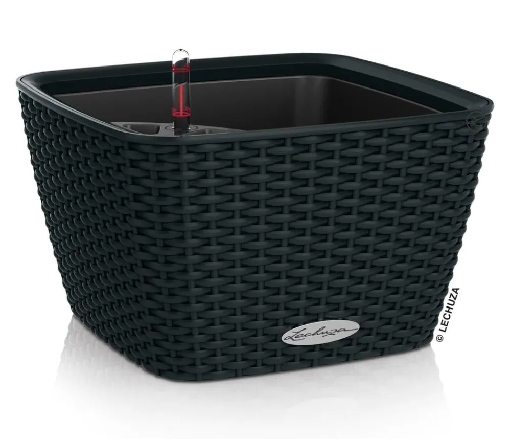 LECHUZA® Kunststoff-Topf Bacino Cottage inkl. Pflanzeinsatz, konisch, ca. B31/H19,5/T31 cm Schwarz Outlet