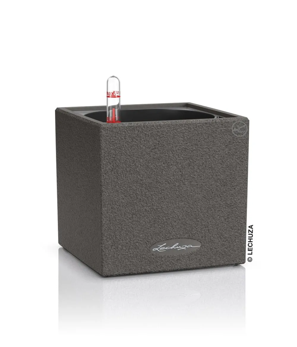 LECHUZA® Lechuza Pflanzgefäße & Töpfe|Blumentöpfe & Übertöpfe - Kunststoff-Topf Canto Stone, eckig, ca. B14/H13,5/T14 cm Schwarz