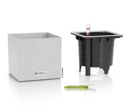 LECHUZA® Lechuza Pflanzgefäße & Töpfe|Blumentöpfe & Übertöpfe - Kunststoff-Topf Canto Stone, eckig, ca. B14/H13,5/T14 cm Weiß