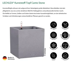 LECHUZA® Lechuza Pflanzgefäße & Töpfe|Blumentöpfe & Übertöpfe > Kunststoff-Topf Canto Stone, quadratisch
