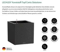 LECHUZA® Lechuza Pflanzgefäße & Töpfe > Kunststoff-Topf Canto Slatestone inkl. Pflanzeinsatz, quadratisch
