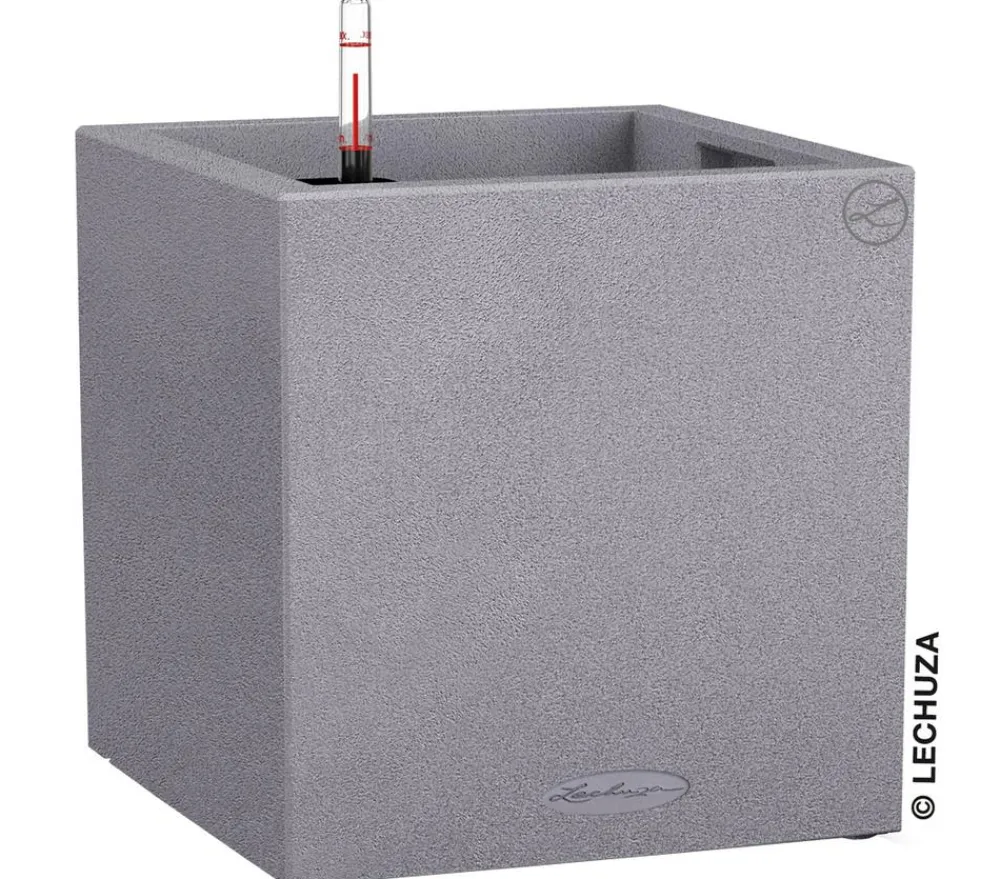 LECHUZA® Kunststoff-Topf Canto Stone, quadratisch Grau