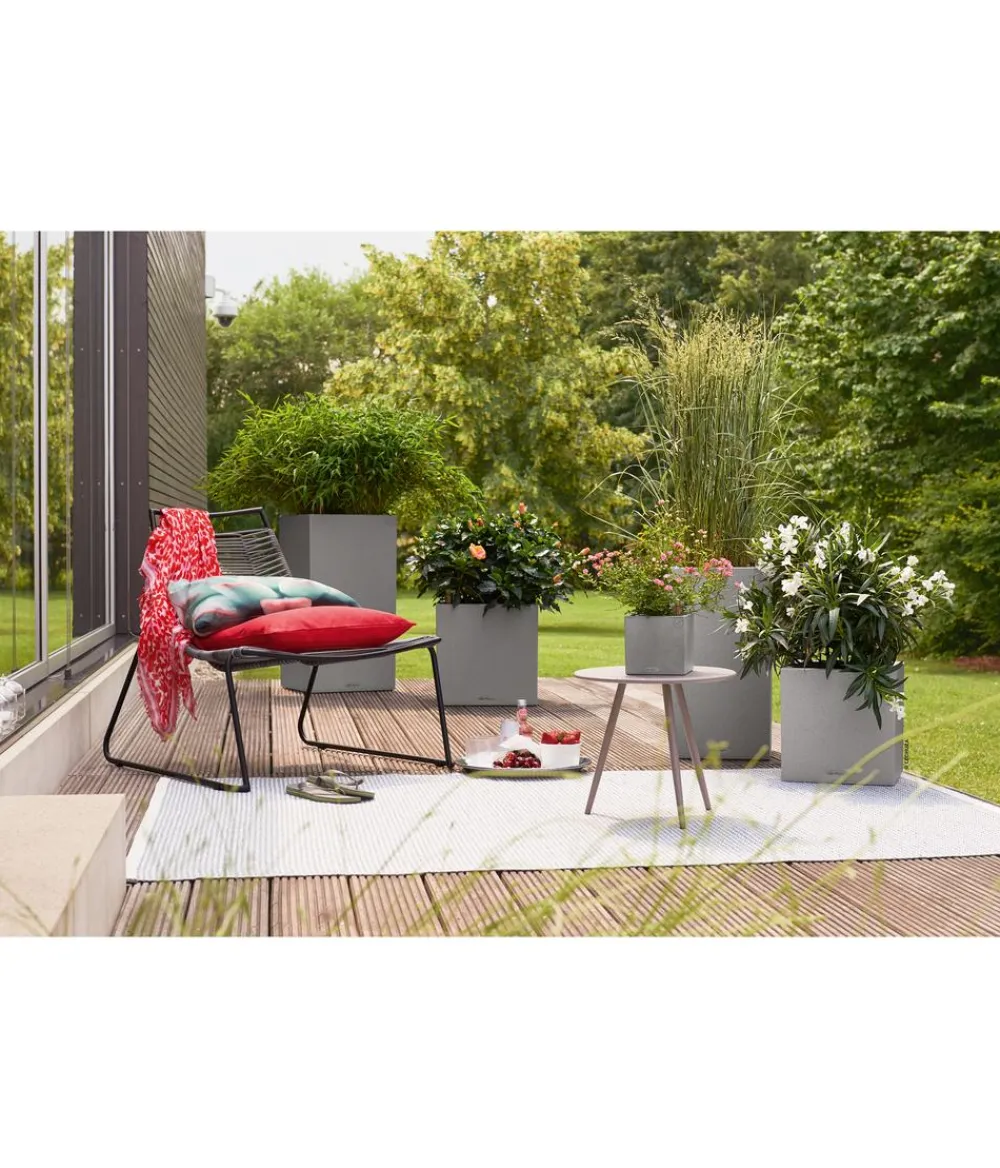 LECHUZA® Kunststoff-Topf Canto Stone, quadratisch Grau
